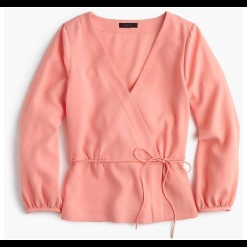 J.Crew Drapey Crepe Faux-wrap top